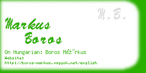 markus boros business card